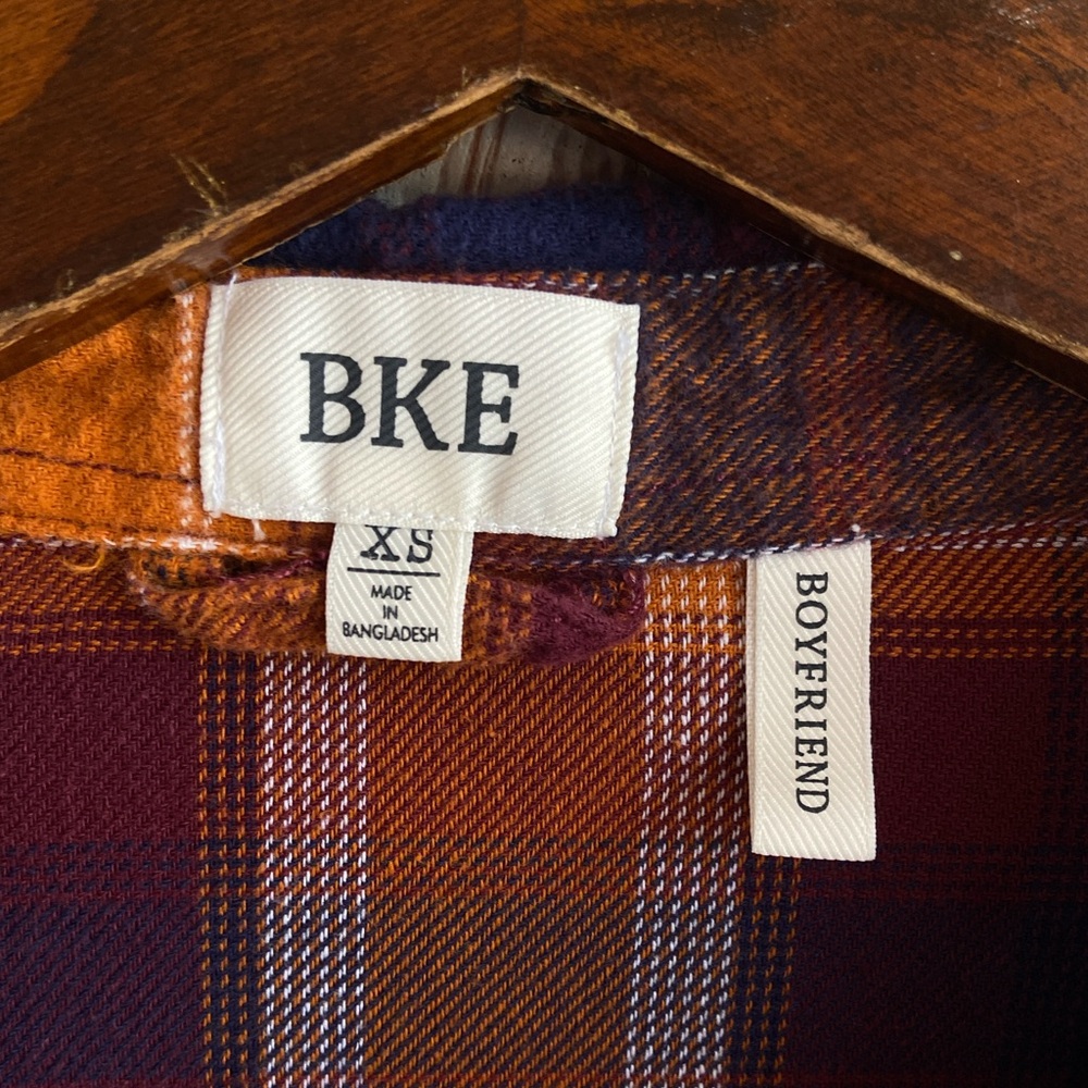 BKE Plaid Boyfriend Button Up Shirt Size XS - Picture 8 of 15
